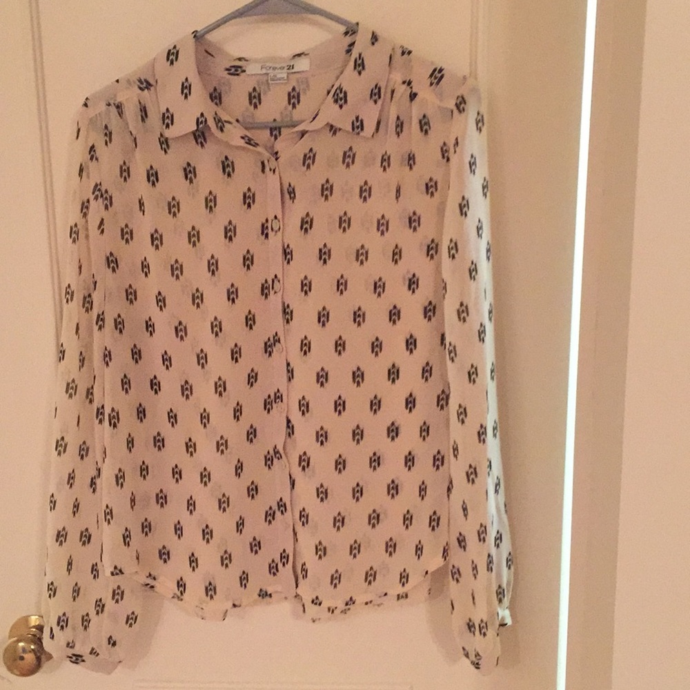 Forever 21 Sheer Pattered Blouse